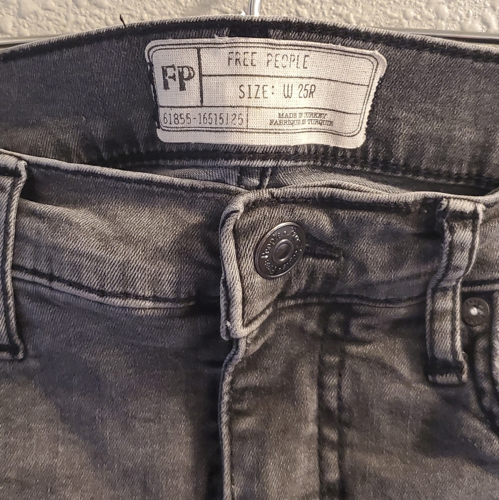 Free People Distressed Black Skinny Jeans